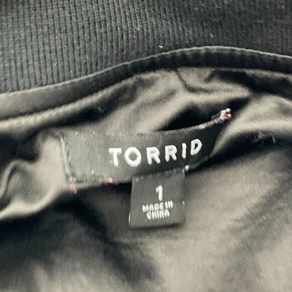 Torrid Pink & Blue Boucle Snap Front Varsity Bomber Jacket Sz 1/14-16/1X - Picture 8 of 11